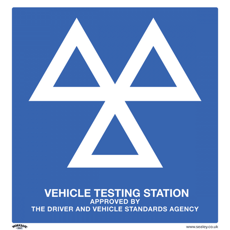 Sealey Warning Safety Sign - MOT Testing Station - Rigid Plastic Model No- SS51P1