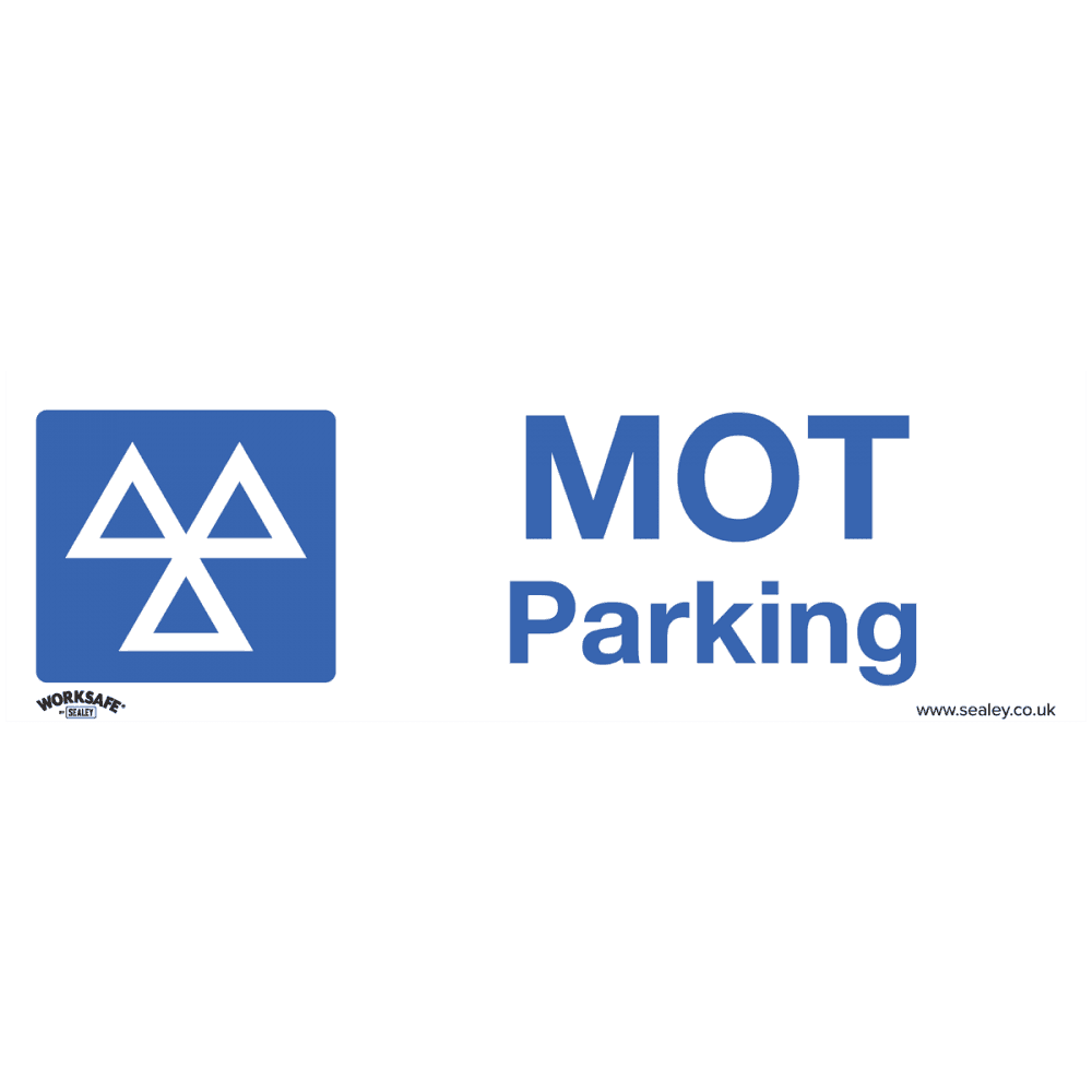 Sealey Warning Safety Sign - MOT Parking - Self-Adhesive Vinyl Model No- SS49V1