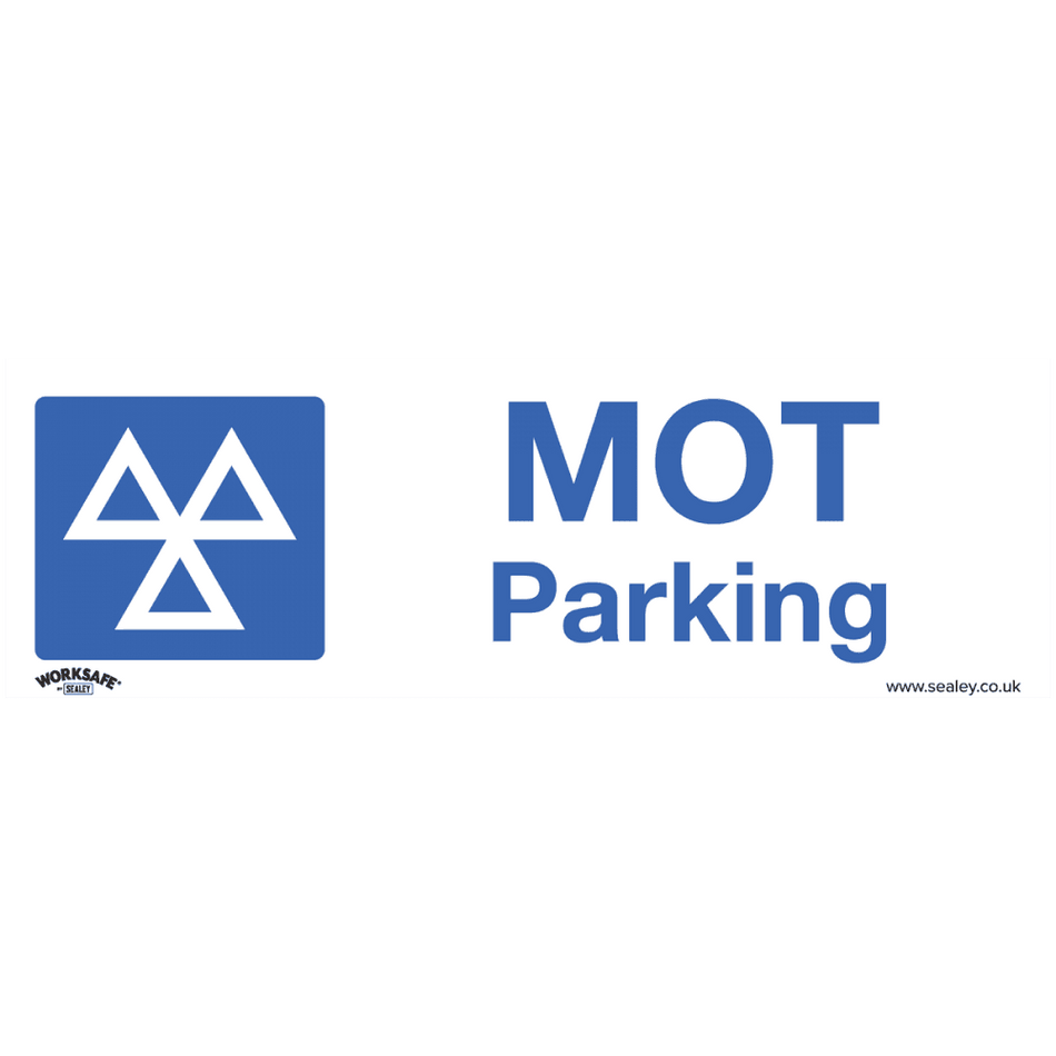 Sealey Warning Safety Sign - MOT Parking - Self-Adhesive Vinyl Model No- SS49V1