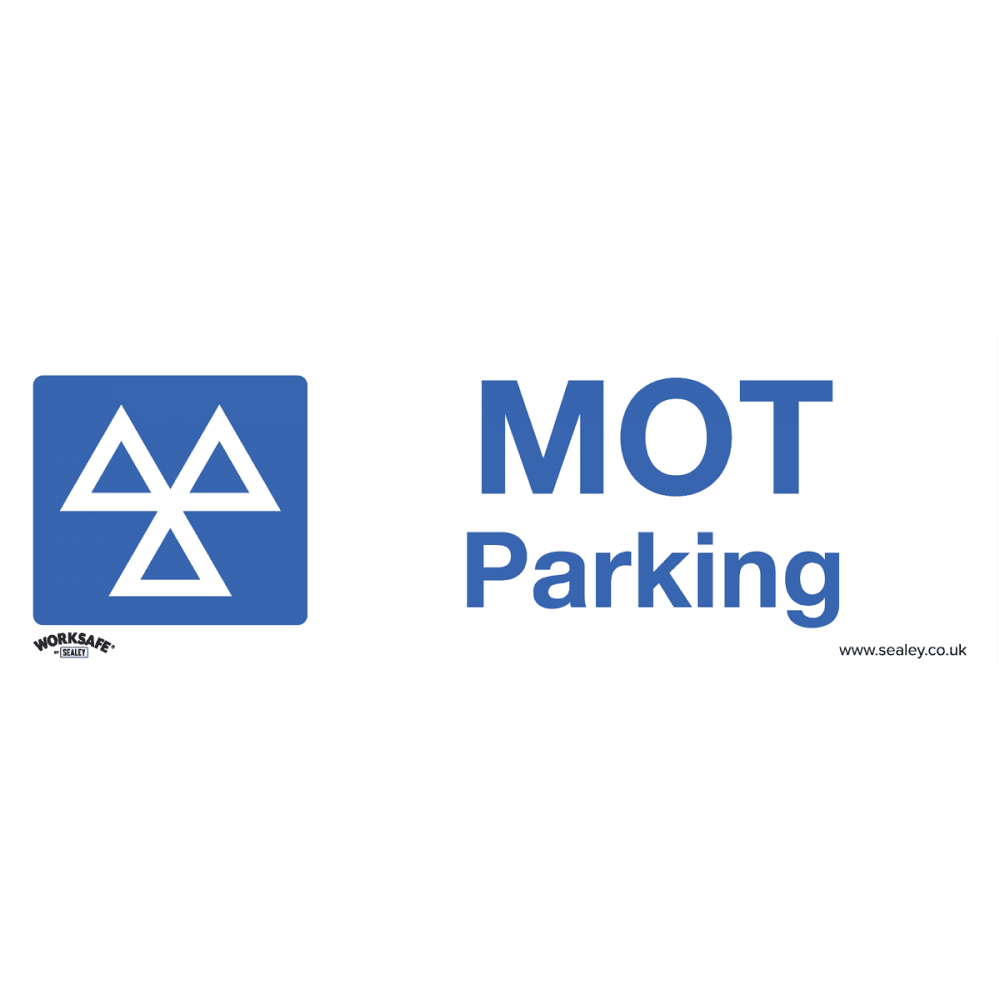 Sealey Warning Safety Sign - MOT Parking - Self-Adhesive Vinyl - Pack of 10 Model No- SS49V10