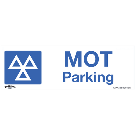 Sealey Warning Safety Sign - MOT Parking - Self-Adhesive Vinyl - Pack of 10 Model No- SS49V10