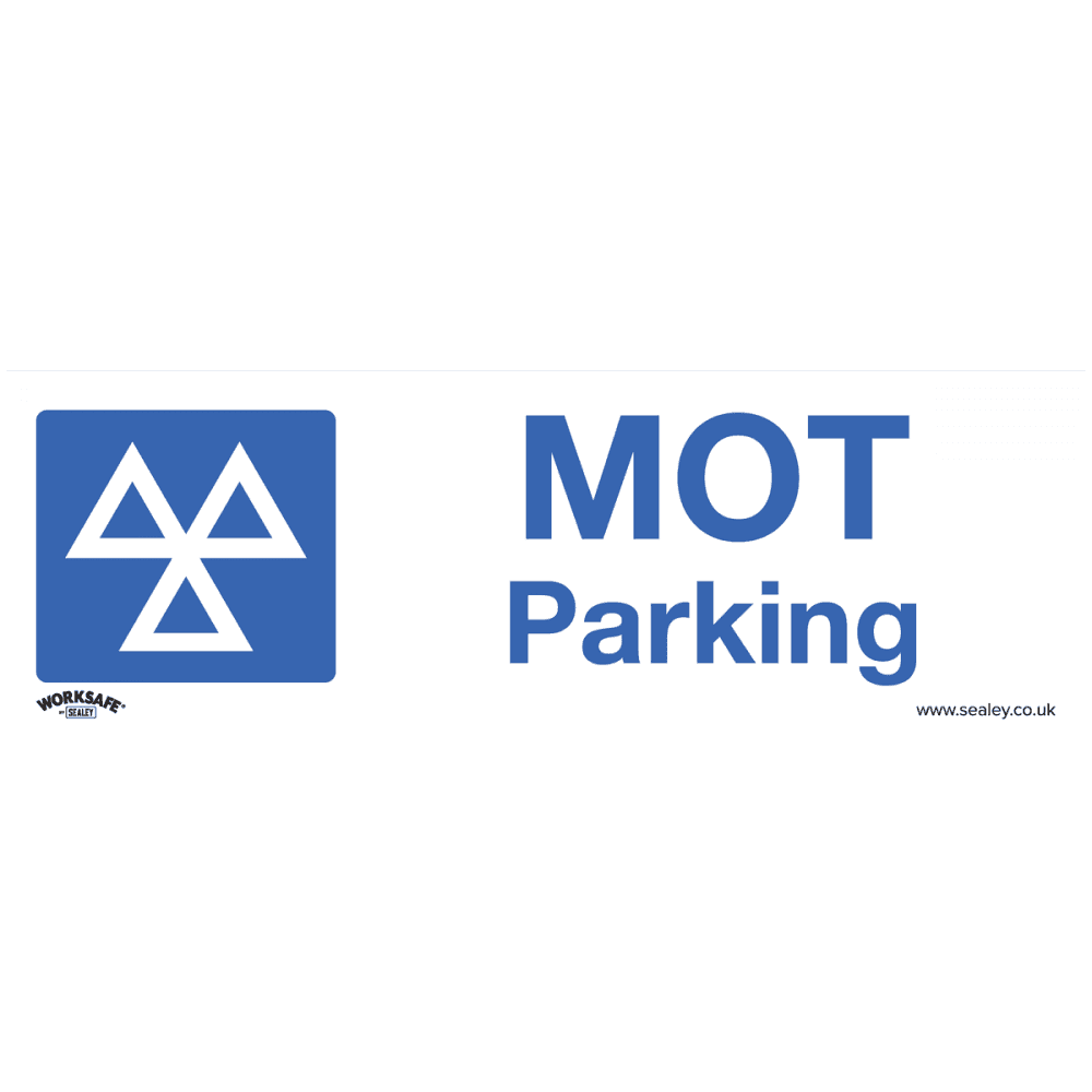 Sealey Warning Safety Sign - MOT Parking - Rigid Plastic Model No- SS49P1