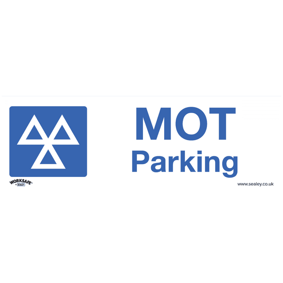 Sealey Warning Safety Sign - MOT Parking - Rigid Plastic Model No- SS49P1