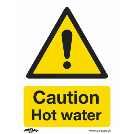 Sealey Warning Safety Sign - Caution Hot Water - Self-Adhesive Vinyl Model No- SS38V1