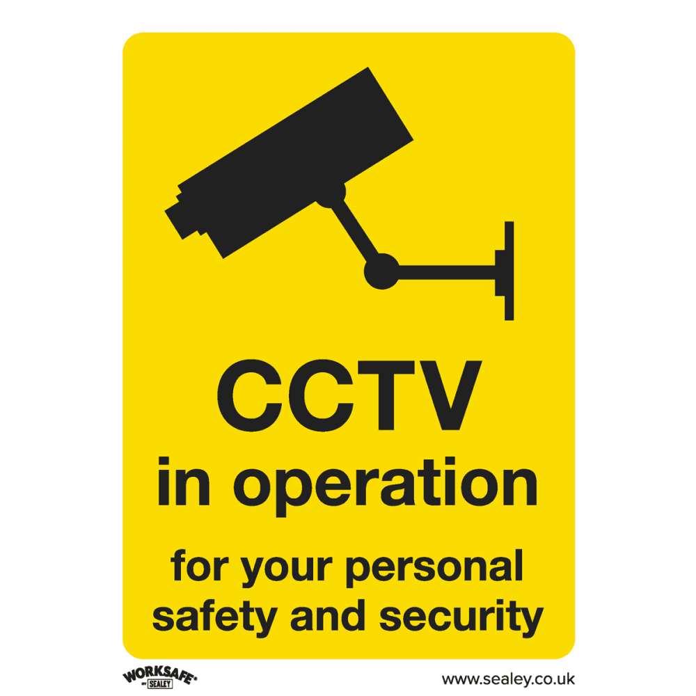 Sealey Warning Safety Sign - CCTV - Rigid Plastic Model No- SS40P1