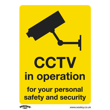 Sealey Warning Safety Sign - CCTV - Rigid Plastic Model No- SS40P1