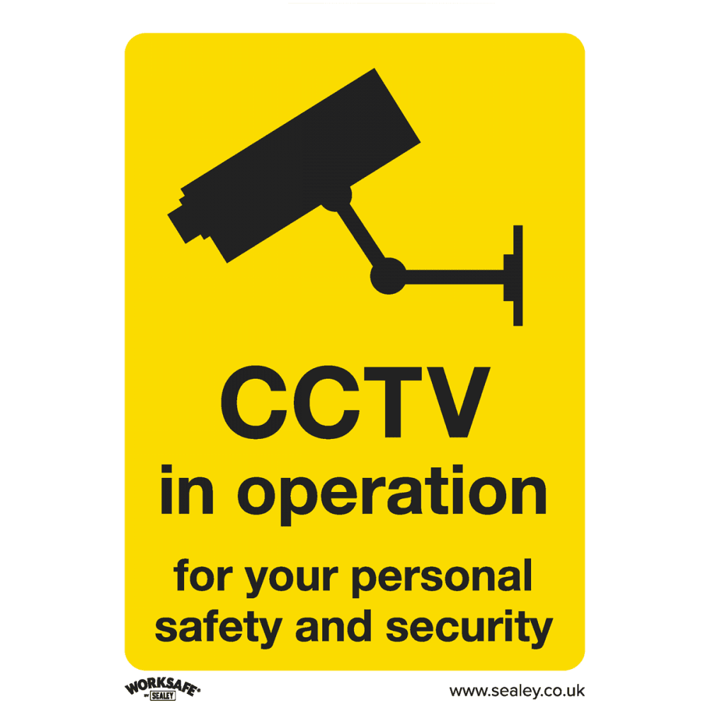 Sealey Warning Safety Sign - CCTV - Self-Adhesive Vinyl Model No- SS40V1