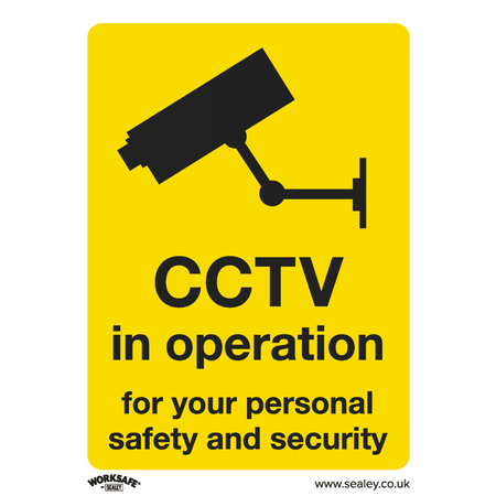 Sealey Warning Safety Sign - CCTV - Self-Adhesive Vinyl Model No- SS40V1