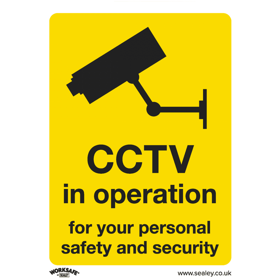 Sealey Warning Safety Sign - CCTV - Self-Adhesive Vinyl Model No- SS40V1