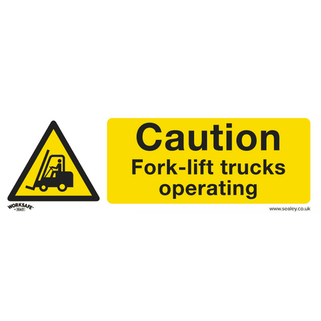 Sealey Warning Safety Sign - Caution Fork-Lift Trucks - Rigid Plastic Model No- SS44P1