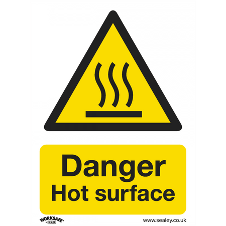 Sealey Warning Safety Sign - Danger Hot Surface - Self-Adhesive Vinyl Model No- SS42V1