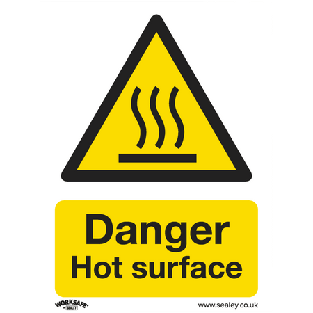 Sealey Warning Safety Sign - Danger Hot Surface - Rigid Plastic Model No- SS42P1