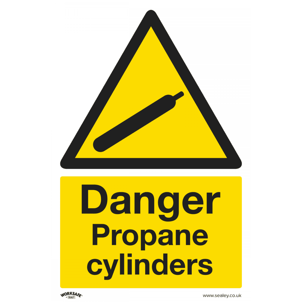 Sealey Warning Safety Sign - Danger Propane Cylinders - Self-Adhesive Vinyl Model No- SS62V10