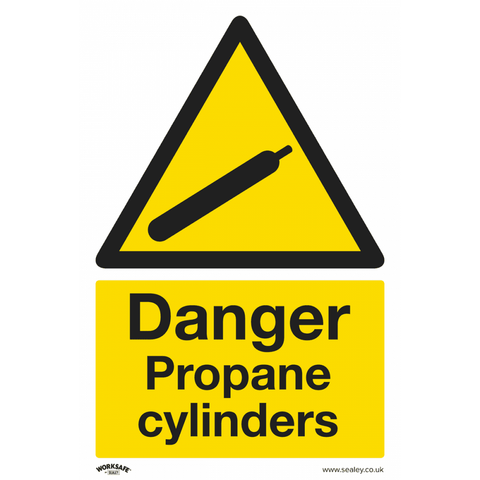 Sealey Warning Safety Sign - Danger Propane Cylinders - Self-Adhesive Vinyl Model No- SS62V10
