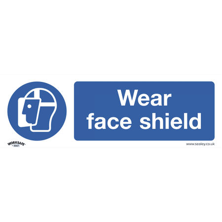 Sealey Mandatory Safety Sign - Wear Face Shield - Rigid Plastic - Pack of 10 Model No- SS55P10