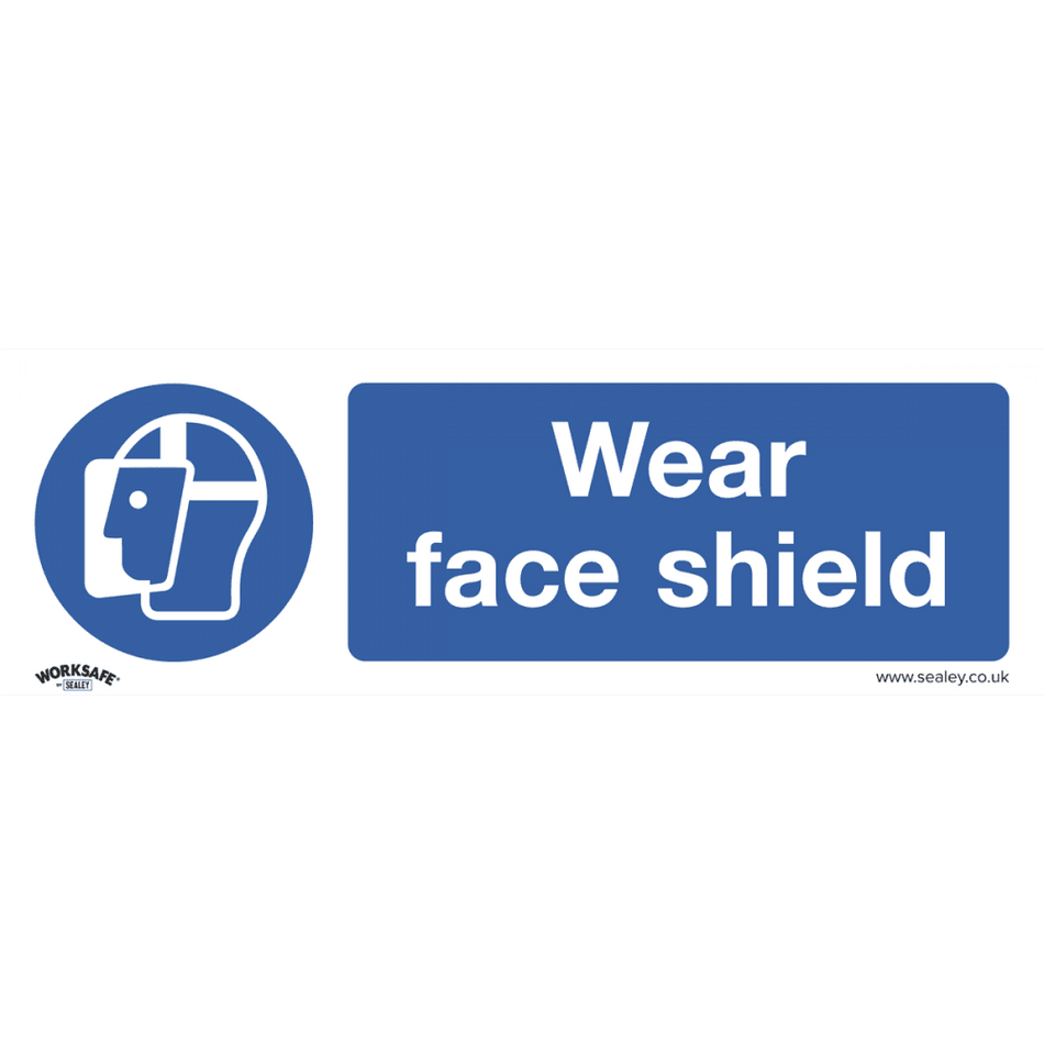 Sealey Mandatory Safety Sign - Wear Face Shield - Self-Adhesive Vinyl Model No- SS55V1