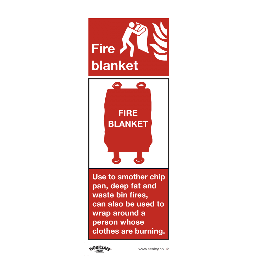 Sealey Safe Conditions Safety Sign - Fire Blanket - Rigid Plastic Model No- SS53P1