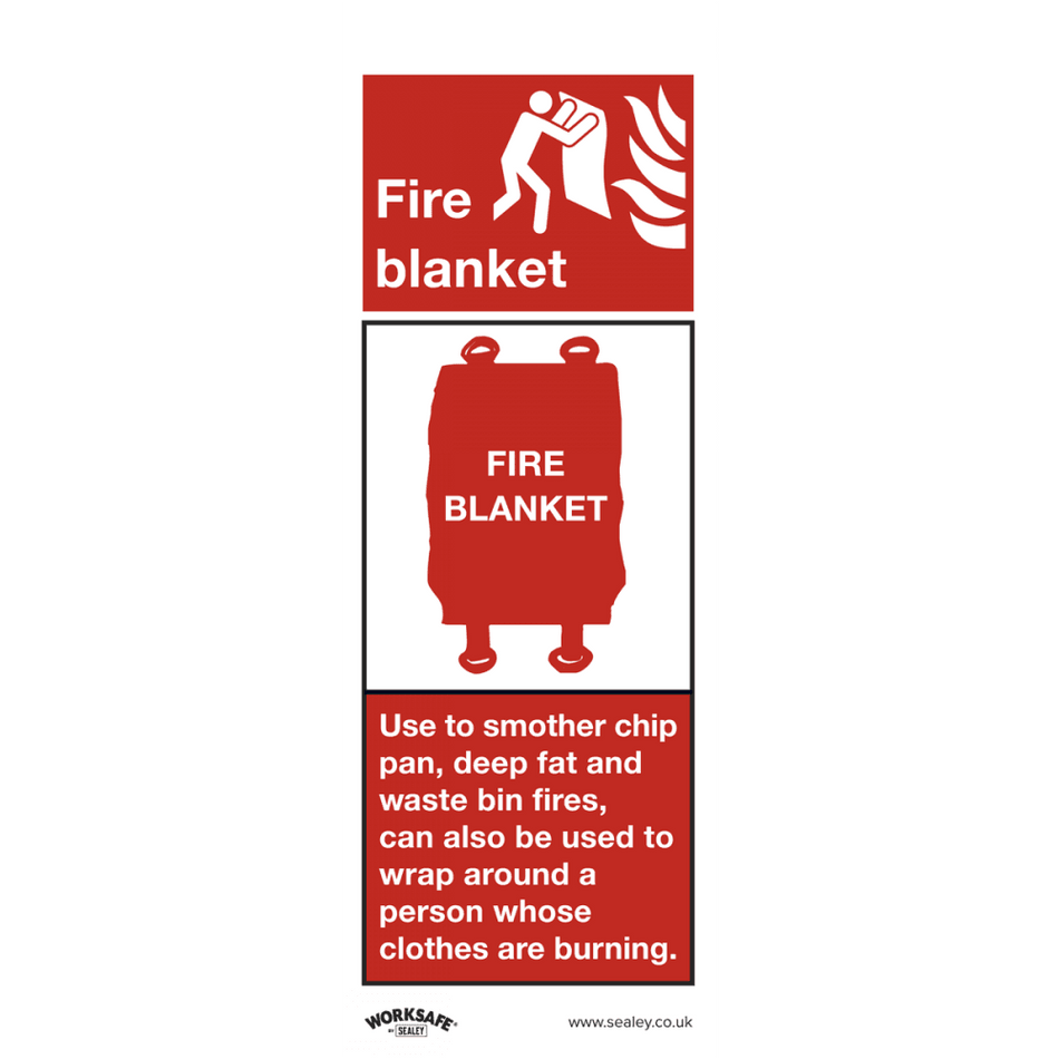 Sealey Safe Conditions Safety Sign - Fire Blanket - Rigid Plastic - Pack of 10 Model No- SS53P10