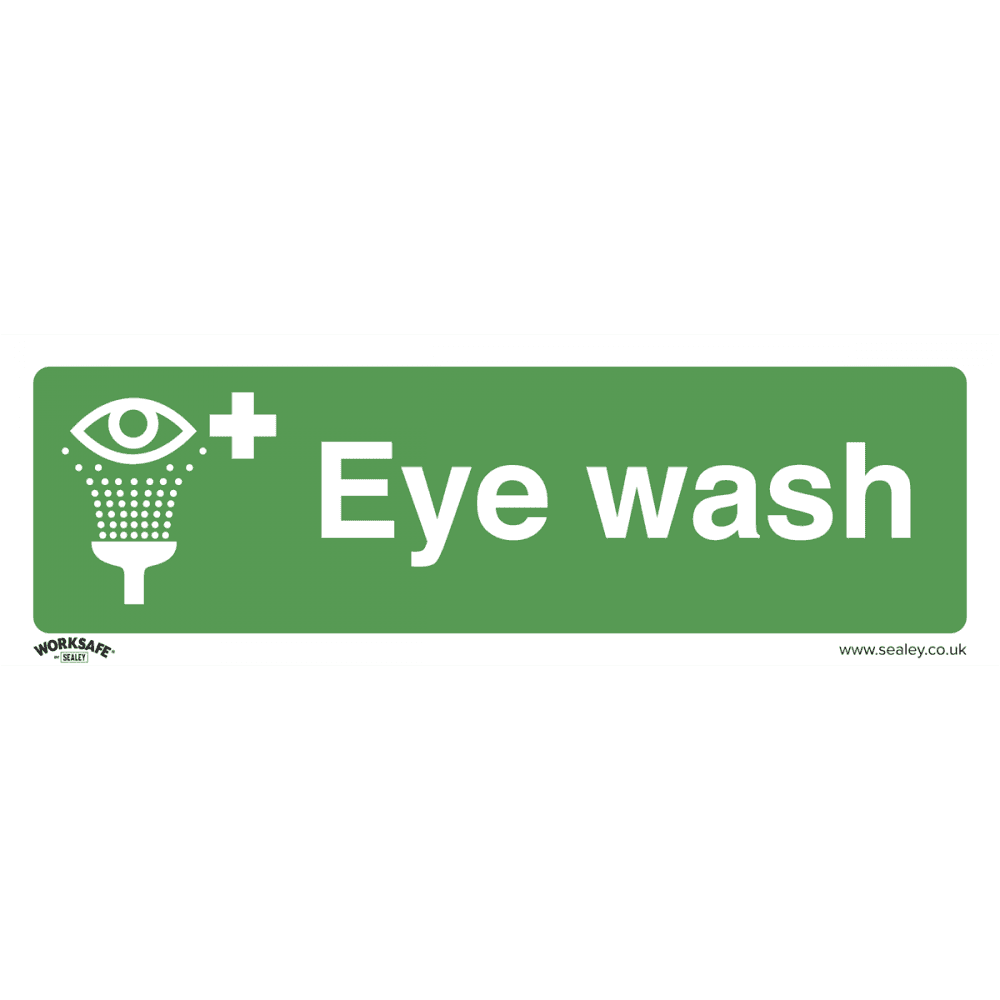 Sealey Safe Conditions Safety Sign - Eye Wash - Rigid Plastic Model No- SS58P1