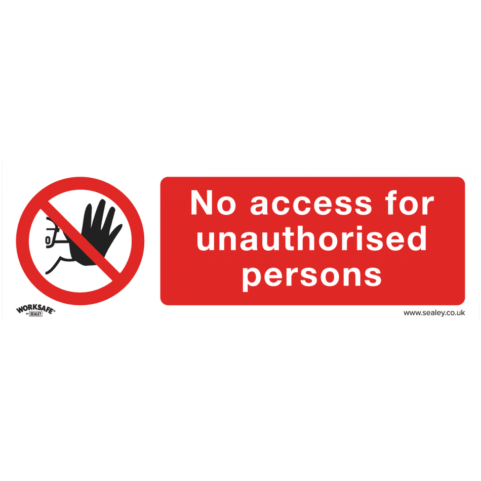 Sealey Prohibition Safety Sign - No Access - Self-Adhesive Vinyl - Pack of 10 Model No- SS17V10