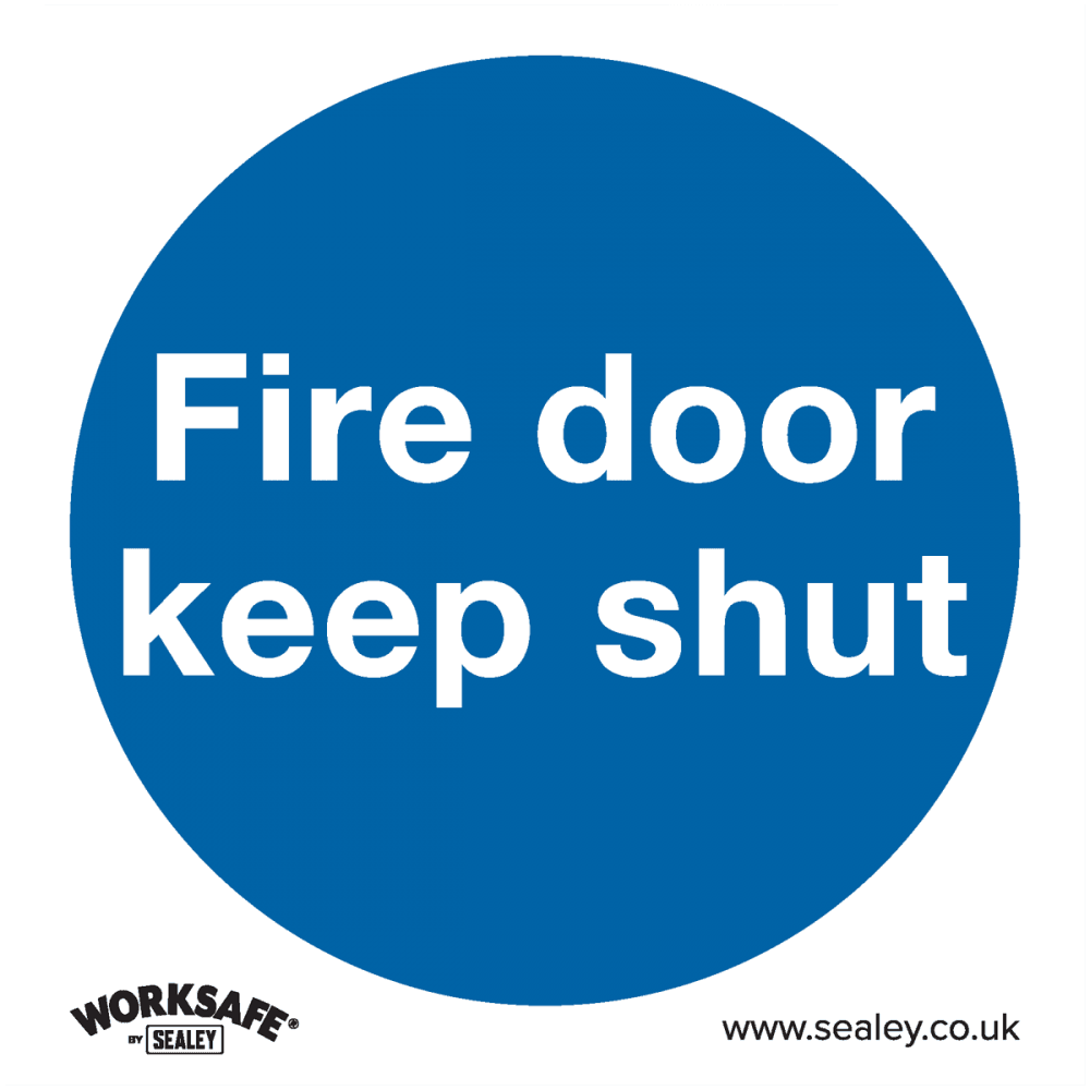 Sealey Mandatory Safety Sign - Fire Door Keep Shut - Self-Adhesive Vinyl Model No- SS1V1