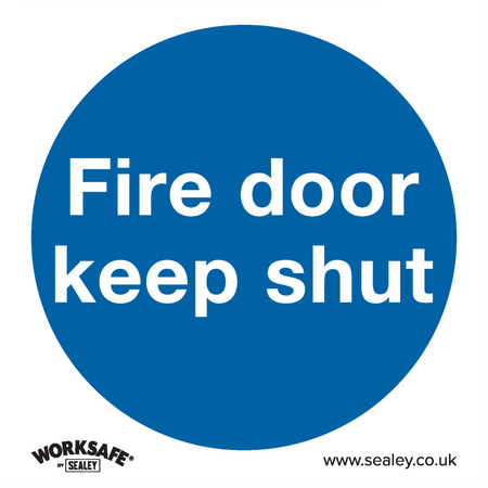 Sealey Mandatory Safety Sign - Fire Door Keep Shut - Self-Adhesive Vinyl Model No- SS1V1