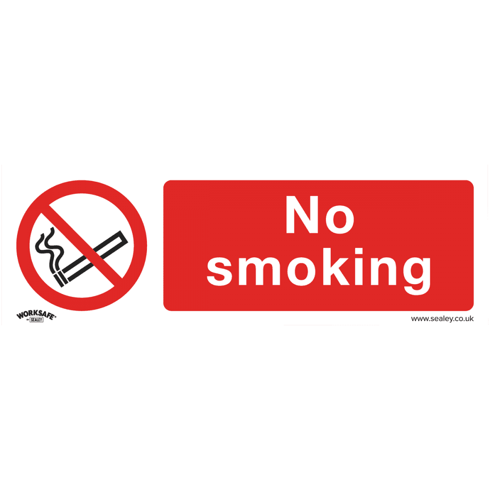 Sealey Prohibition Safety Sign - No Smoking - Rigid Plastic Model No- SS13P1