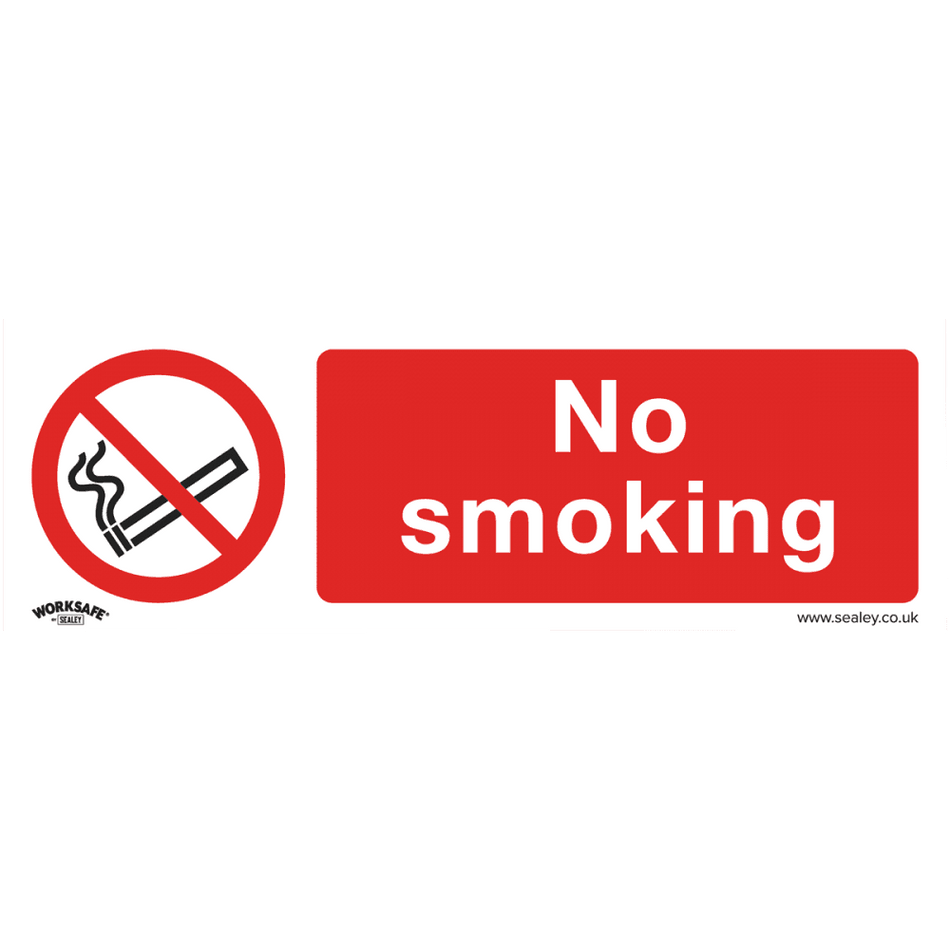 Sealey Prohibition Safety Sign - No Smoking - Rigid Plastic Model No- SS13P1