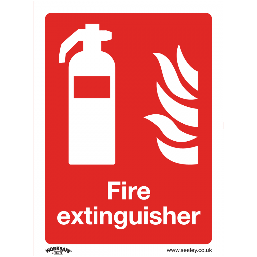Sealey Prohibition Safety Sign - Fire Extinguisher - Self-Adhesive Vinyl Model No- SS15V1