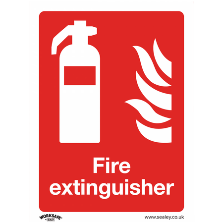 Sealey Prohibition Safety Sign - Fire Extinguisher - Self-Adhesive Vinyl Model No- SS15V1