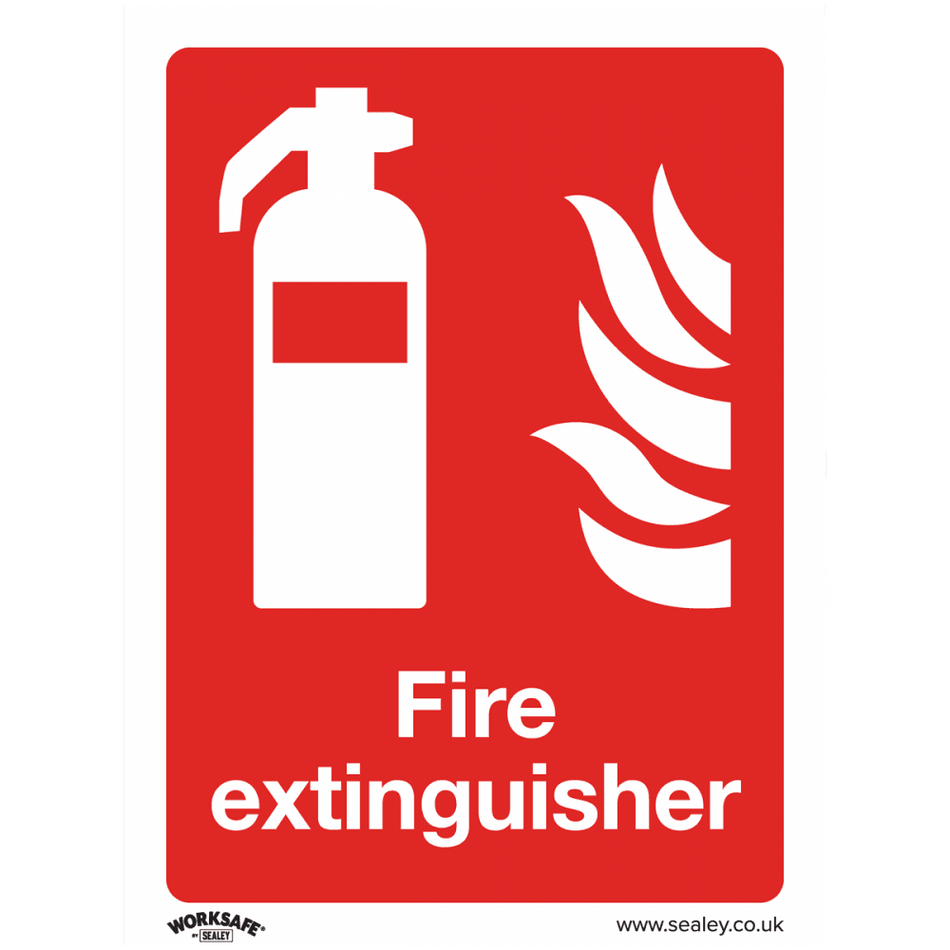 Sealey Prohibition Safety Sign - Fire Extinguisher - Rigid Plastic Model No- SS15P1