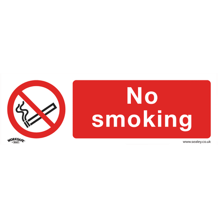 Sealey Prohibition Safety Sign - No Smoking - Self-Adhesive Vinyl - Pack of 10 Model No- SS13V10