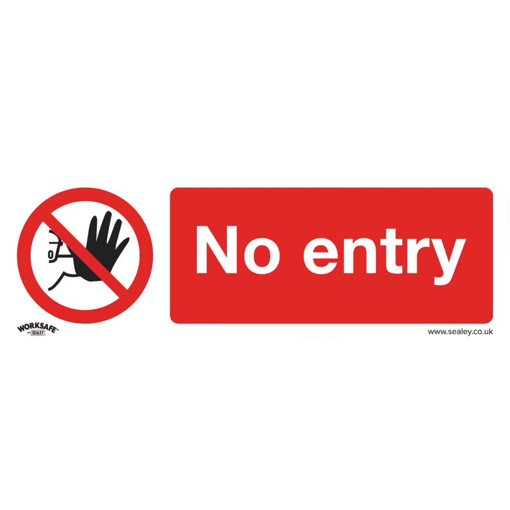 Sealey Prohibition Safety Sign - No Entry - Rigid Plastic Model No- SS14P1