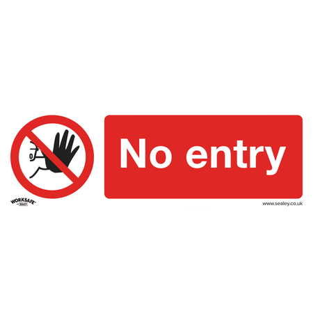 Sealey Prohibition Safety Sign - No Entry - Rigid Plastic Model No- SS14P1