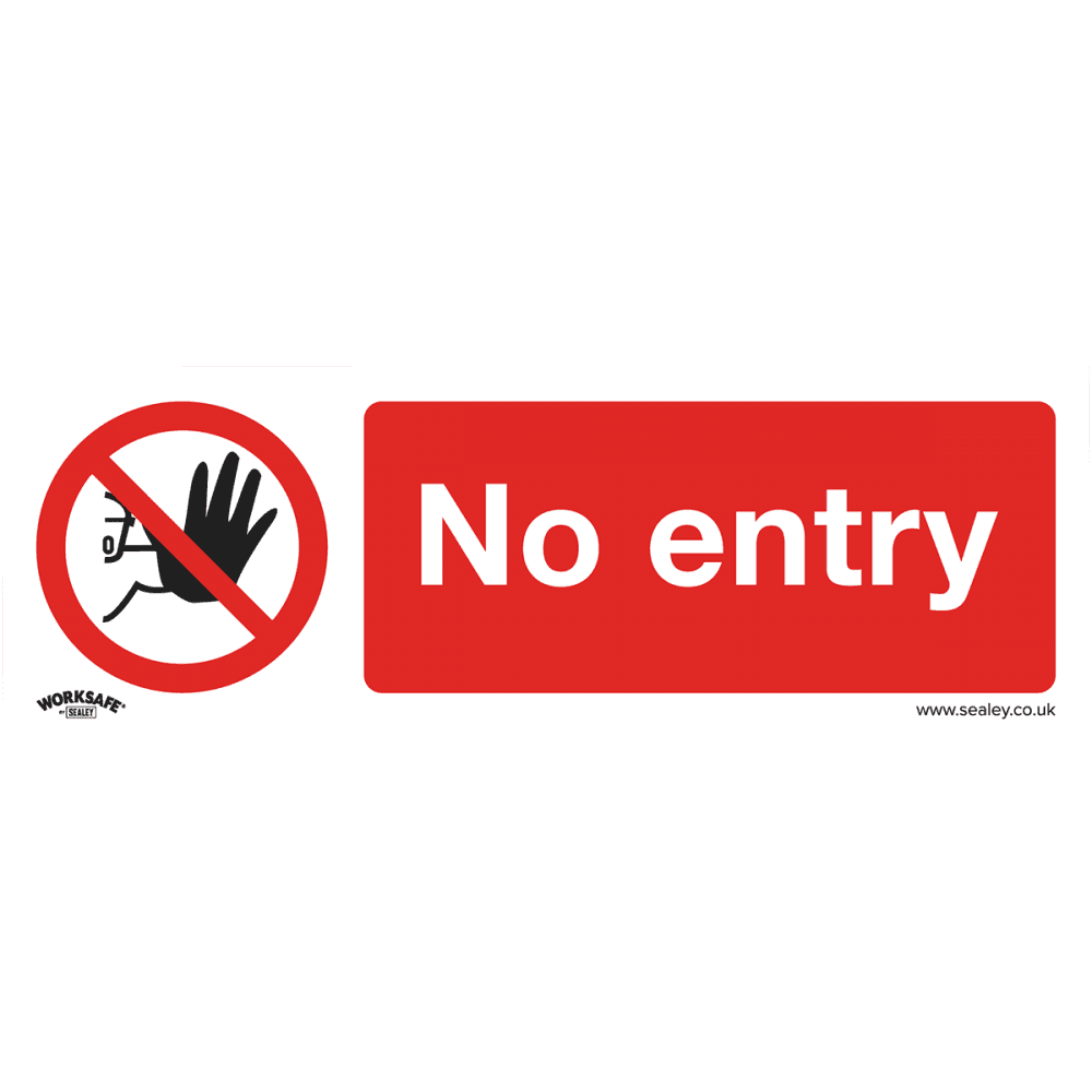 Sealey Prohibition Safety Sign - No Entry - Self-Adhesive Vinyl Model No- SS14V1