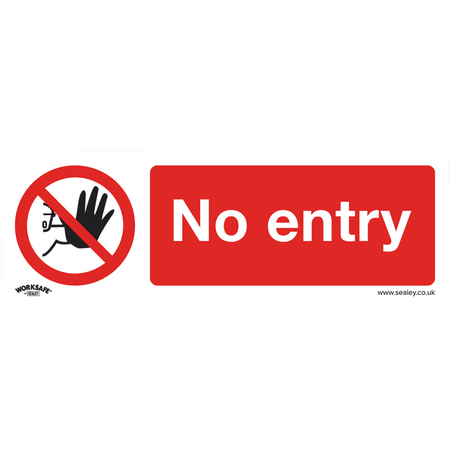 Sealey Prohibition Safety Sign - No Entry - Self-Adhesive Vinyl Model No- SS14V1