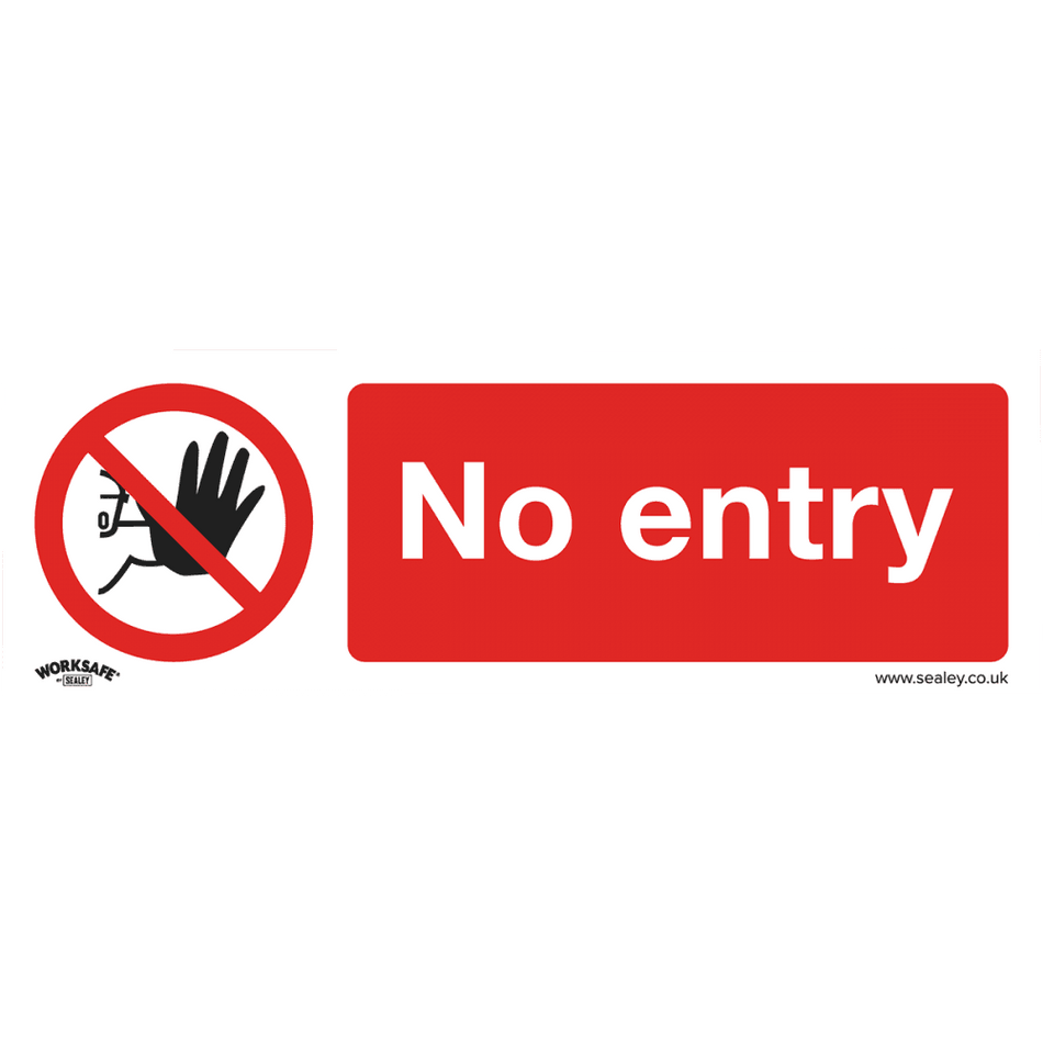 Sealey Prohibition Safety Sign - No Entry - Self-Adhesive Vinyl Model No- SS14V1
