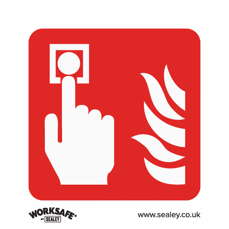 Sealey Safe Conditions Safety Sign - Fire Alarm Symbol - Rigid Plastic - Pack of 10 Model No- SS31P10
