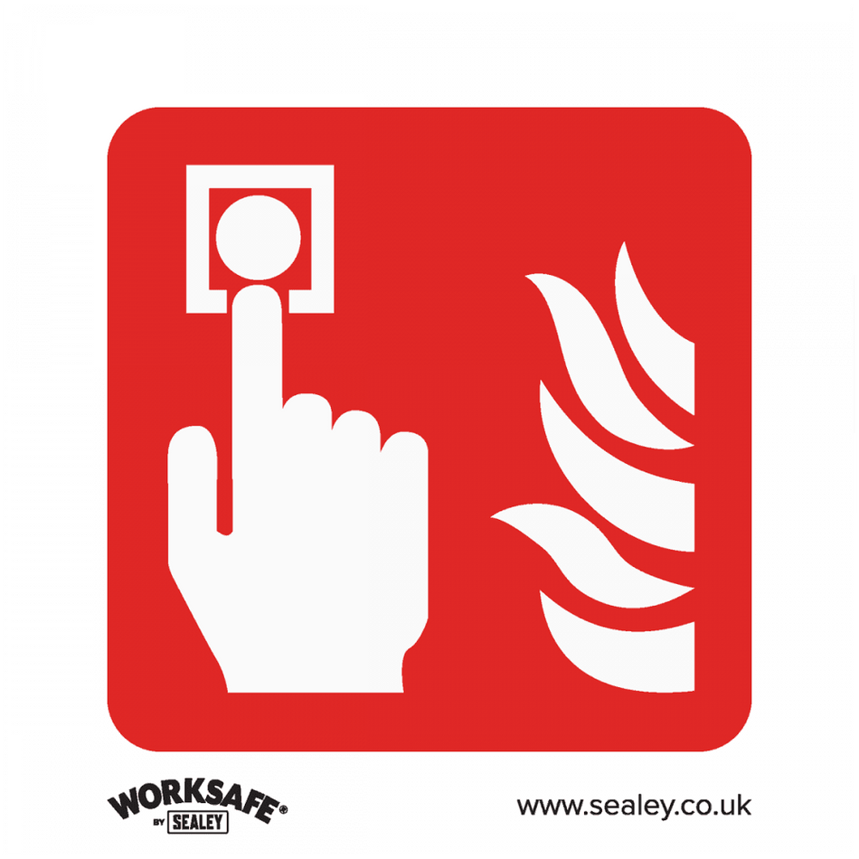 Sealey Safe Conditions Safety Sign - Fire Alarm Symbol - Self-Adhesive Vinyl - Pack of 10 Model No- SS31V10