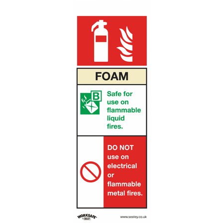 Sealey Safe Conditions Safety Sign - Foam Fire Extinguisher - Self-Adhesive Vinyl Model No- SS30V1
