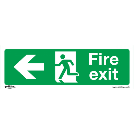Sealey Safe Conditions Safety Sign - Fire Exit (Left) - Rigid Plastic Model No- SS25P1