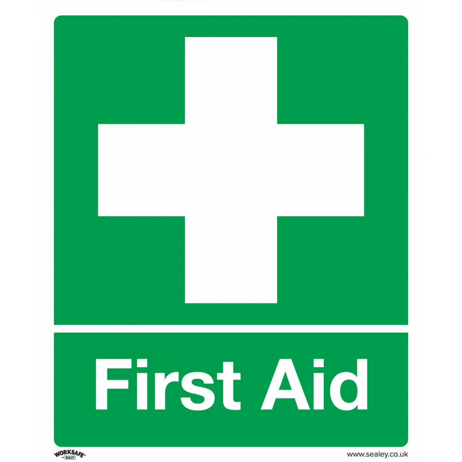 Sealey Safety Sign - First Aid - Rigid Plastic Model No- SS26P1