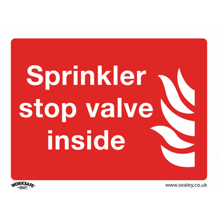 Sealey Safe Conditions Safety Sign - Sprinkler Stop Valve - Rigid Plastic - Pack of 10 Model No- SS23P10
