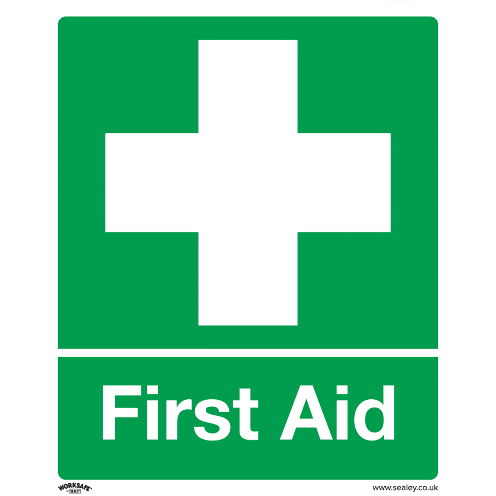 Sealey Safety Sign - First Aid - Self-Adhesive Vinyl - Pack of 10 Model No- SS26V10