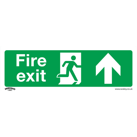 Sealey Safe Conditions Safety Sign - Fire Exit (Up) - Self-Adhesive Vinyl - Pack of 10 Model No- SS28V10