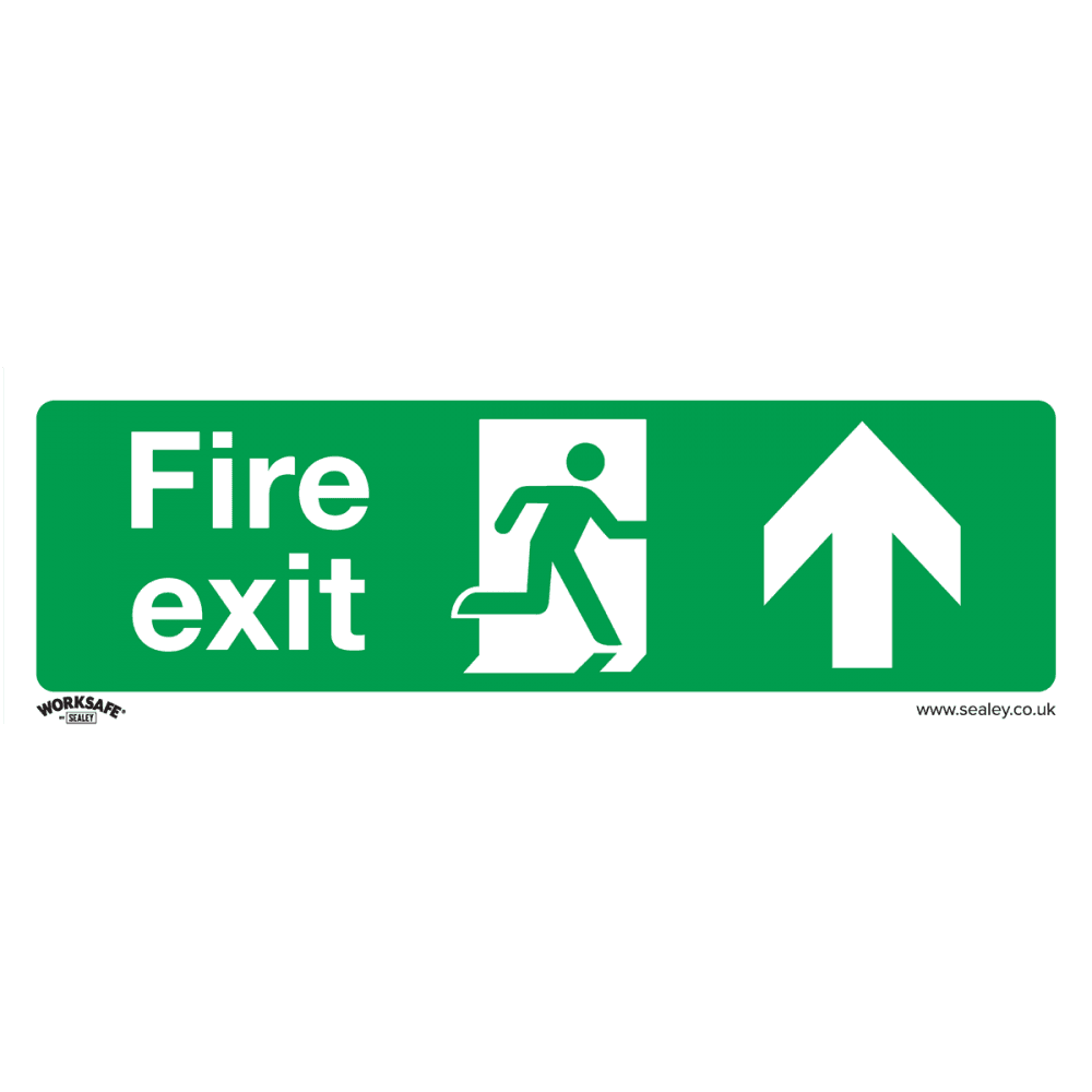 Sealey Safe Conditions Safety Sign - Fire Exit (Up) - Self-Adhesive Vinyl Model No- SS28V1