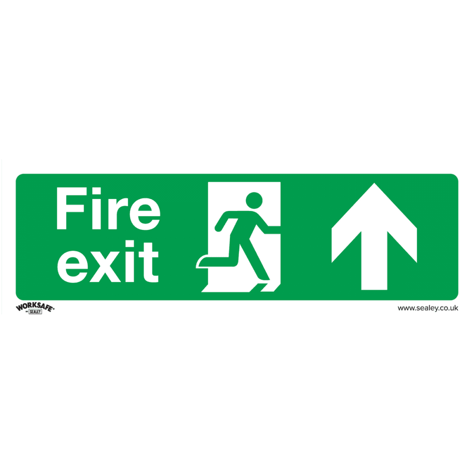 Sealey Safe Conditions Safety Sign - Fire Exit (Up) - Self-Adhesive Vinyl Model No- SS28V1