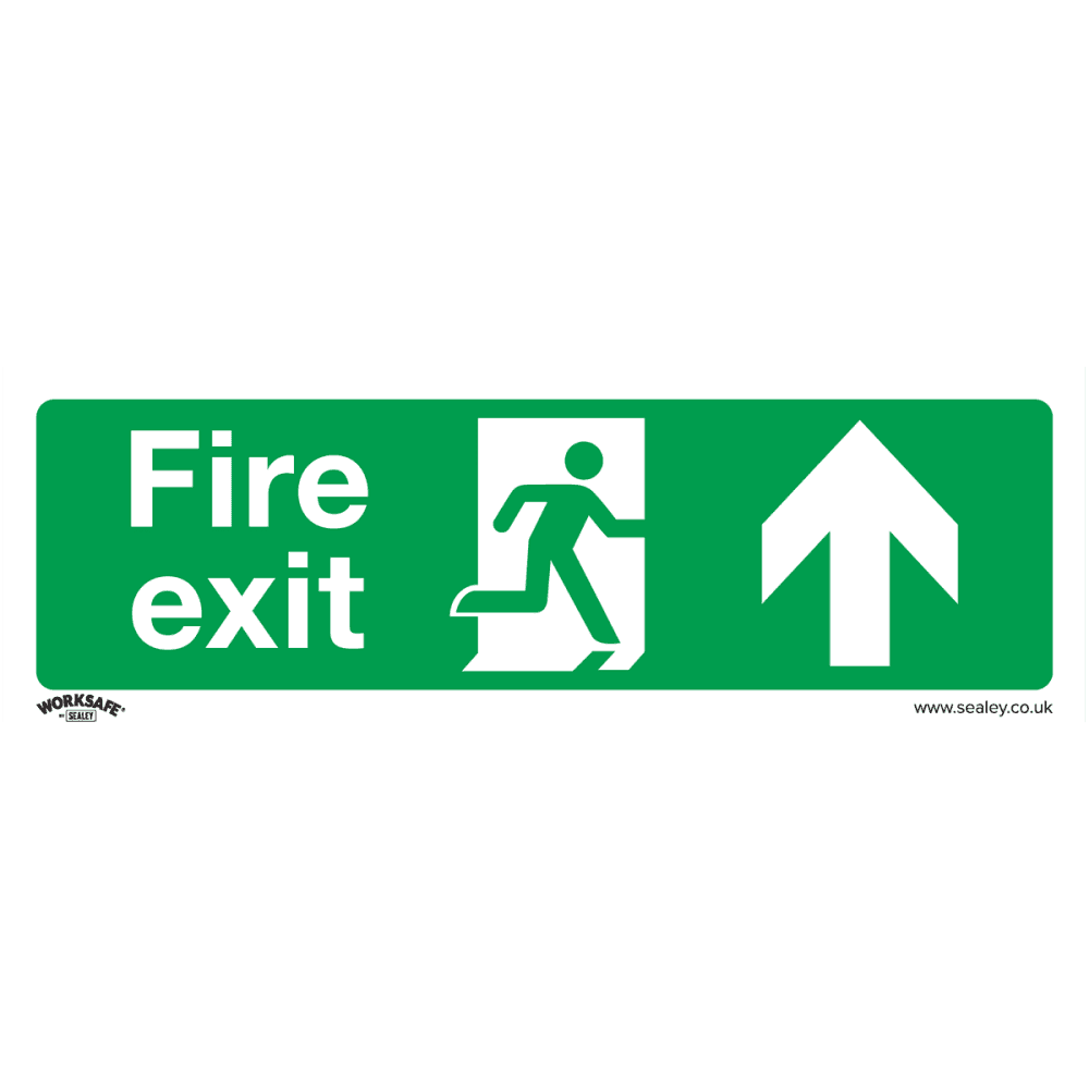 Sealey Safe Conditions Safety Sign - Fire Exit (Up) - Rigid Plastic Model No- SS28P1