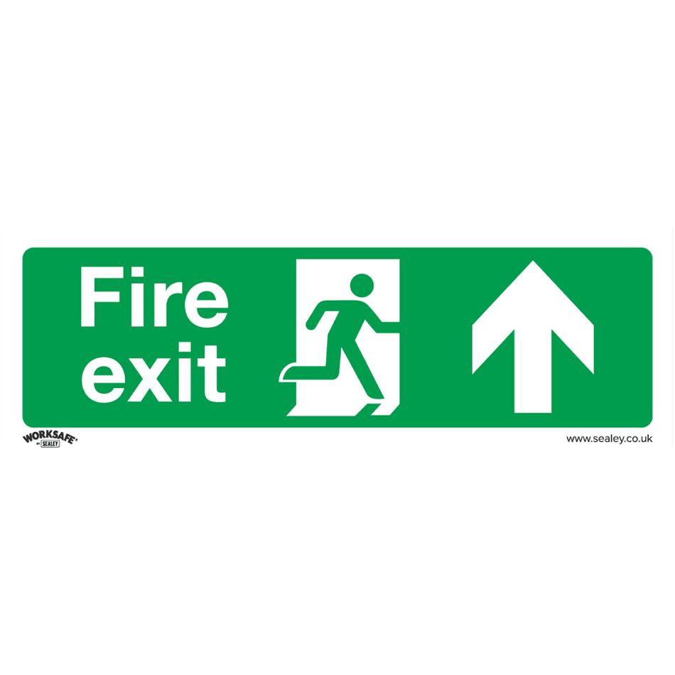 Sealey Safe Conditions Safety Sign - Fire Exit (Up) - Rigid Plastic Model No- SS28P1