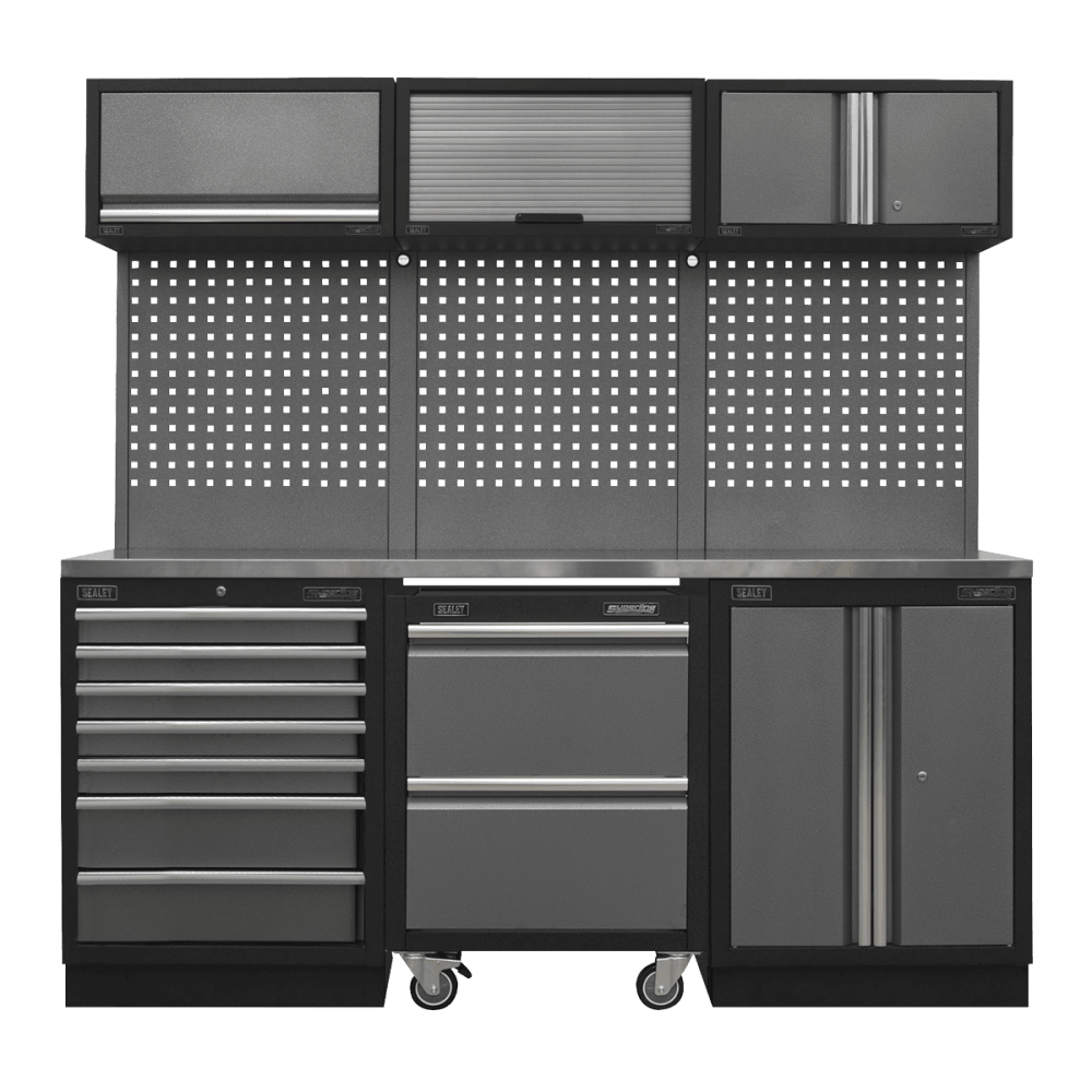 Sealey Superline Pro 2.04m Storage System - Stainless Steel Worktop Model No- APMSSTACK12SS